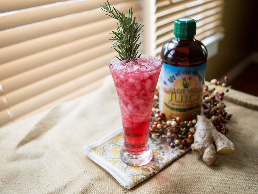 Festive Cranberry Fizz with Aloe