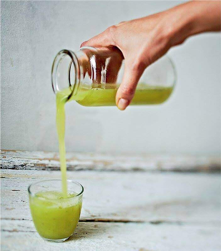 Aloe Vera Juice with Chia Seeds, Orange and Cucumber